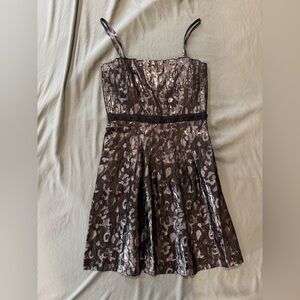 Tory Burch Black and Silver Patterned Dress